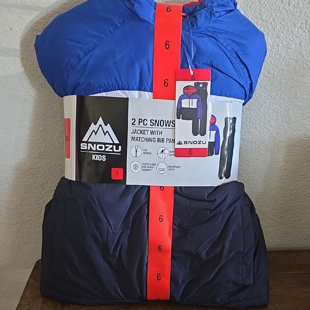 Snozu Kids Blue and Orange Snowsuit Set